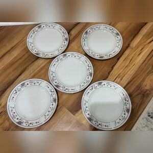 Claremont Fine Porcelain China Plates Set of 5 | Made in Japan | Floral Pattern